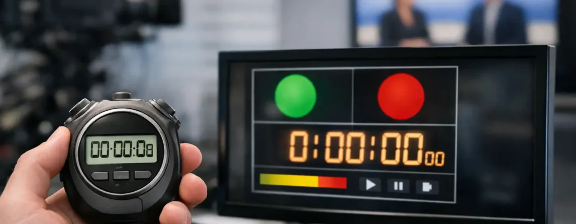 Broadcast Stopwatch Display im Sendebetrieb