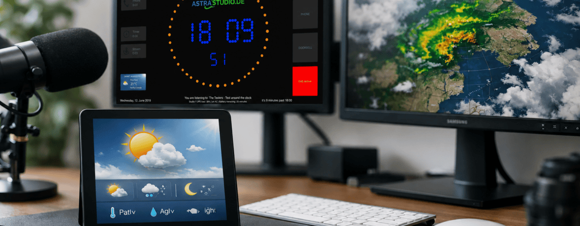 Anzeige des Studio-Wetter-Widgets, die sich in Airflow einfügt