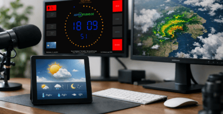 Anzeige des Studio-Wetter-Widgets, die sich in Airflow einfügt