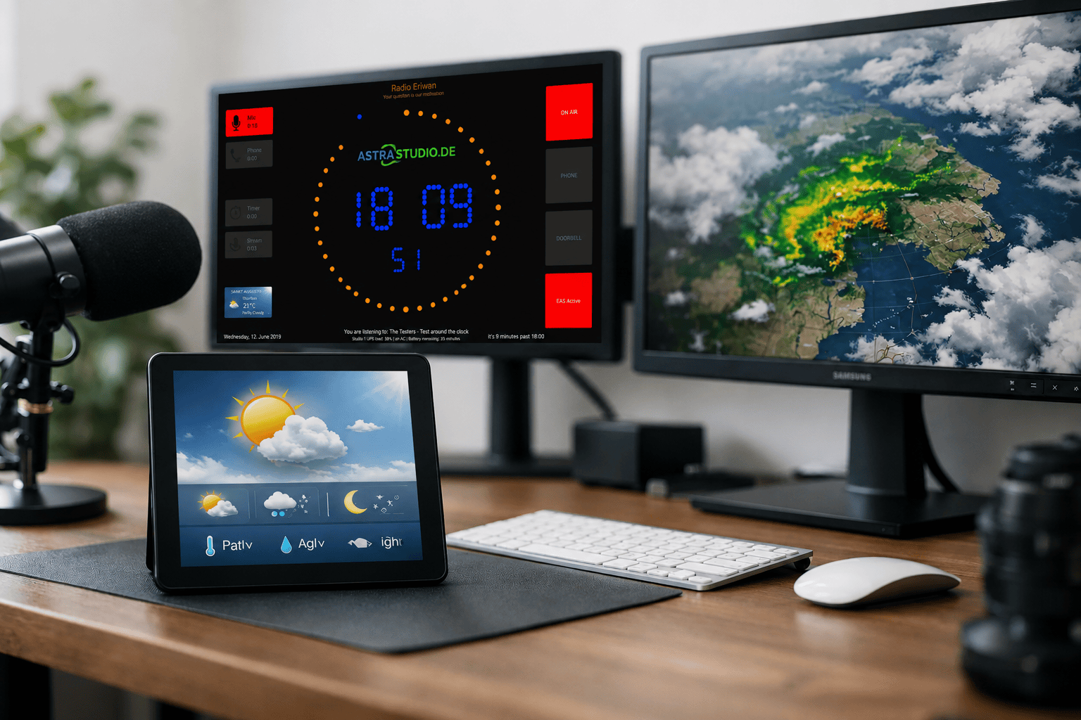 Anzeige des Studio-Wetter-Widgets, die sich in Airflow einfügt